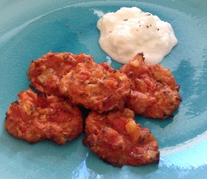 Baked tomato fritters