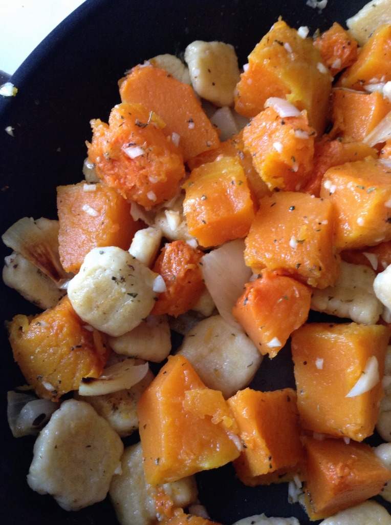 pan cooked gnocchi and squash