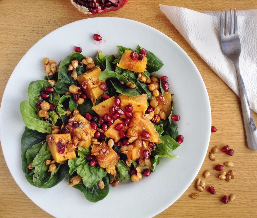salad with roasted butternut squash