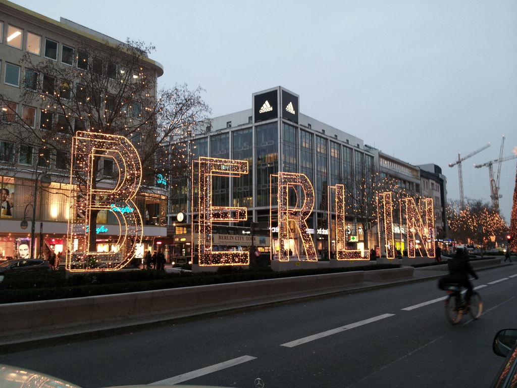 Berlin, a beautiful sign in lights declares