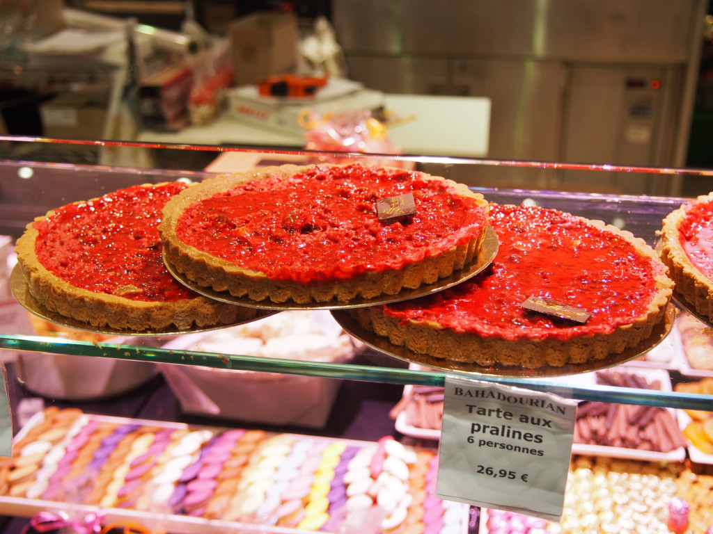 Praline Tart at Les Halles, Lyon France