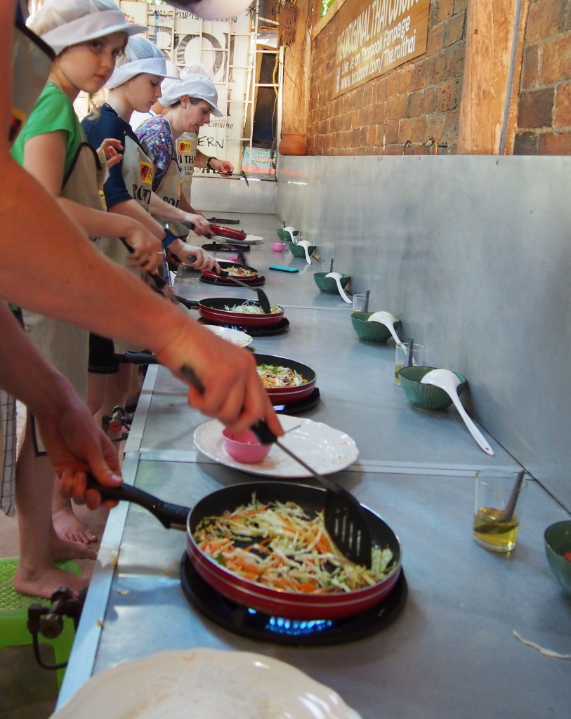 cooking Thai spring rolls
