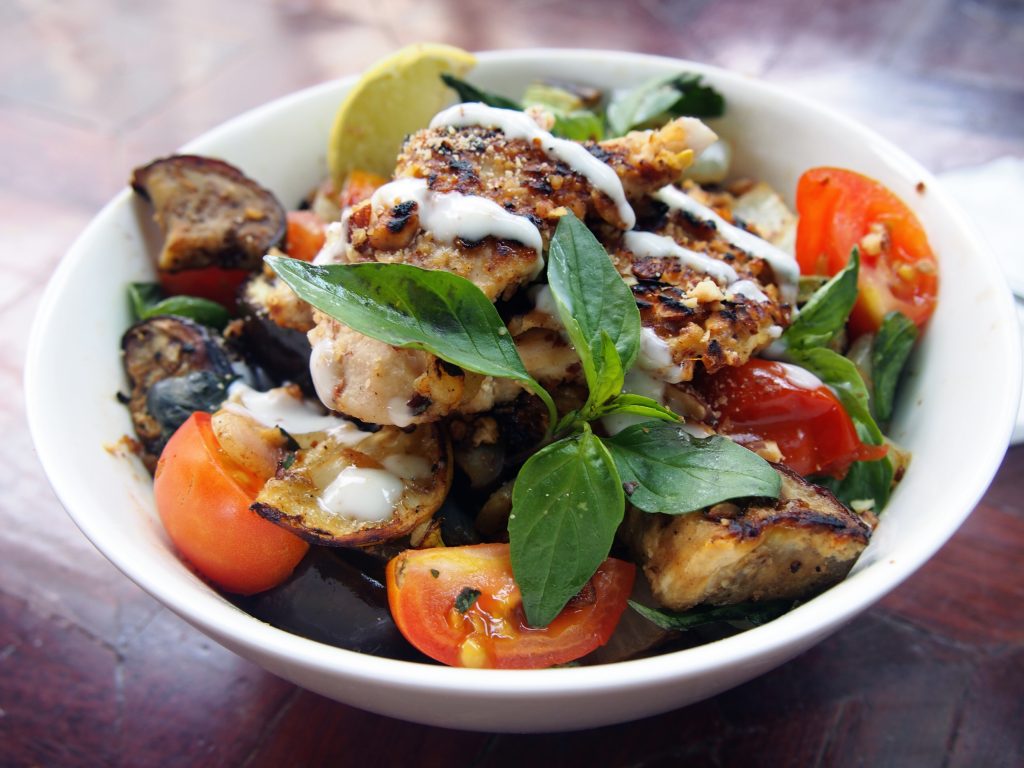 Pan Roasted Almond Chicken with Vegetables