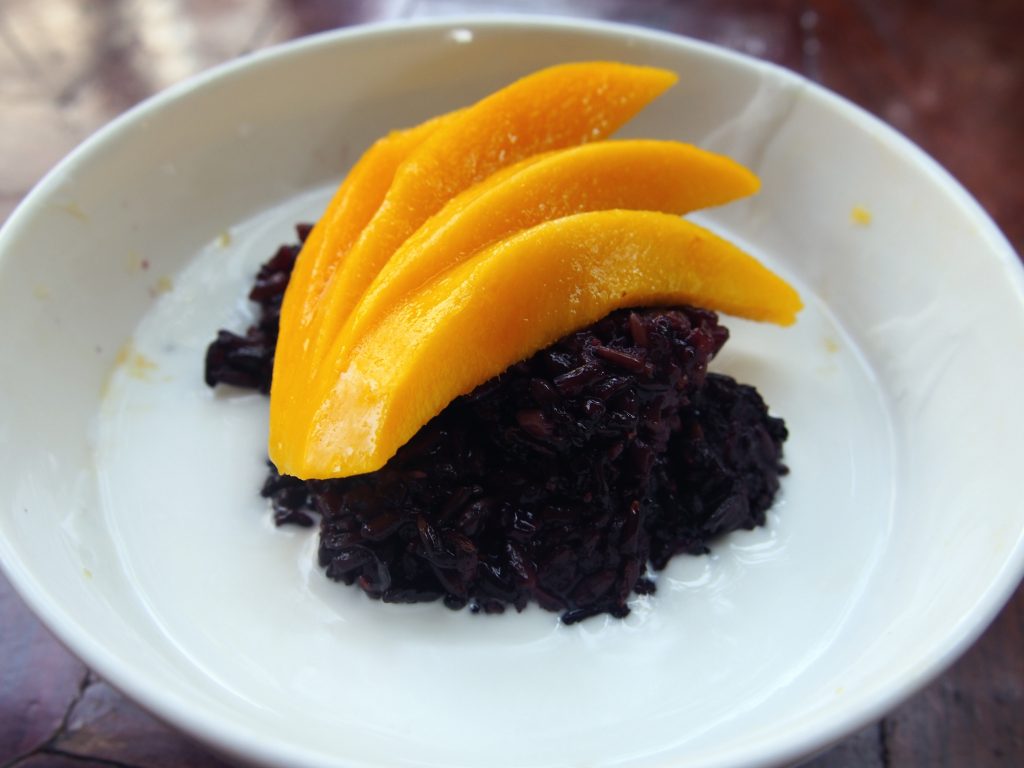 Black Sticky Rice with Mango and coconut Milk