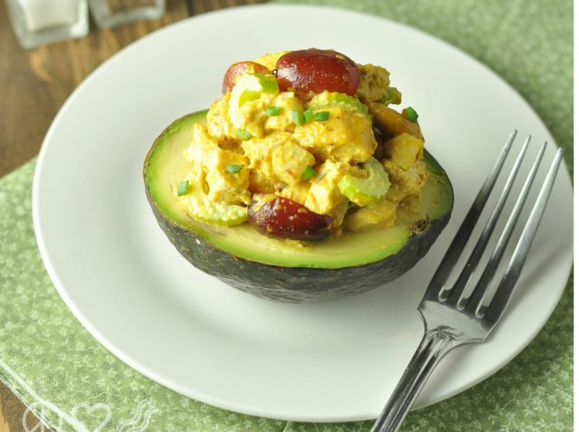 Curried Chicken Salad Stuffed Avocados