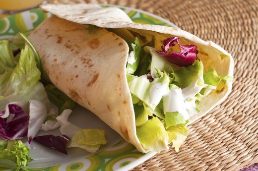 Greens, Fruit and Chickpea Wrap