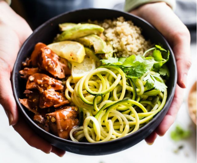 Honey Bbq Baked Salmon Bowls