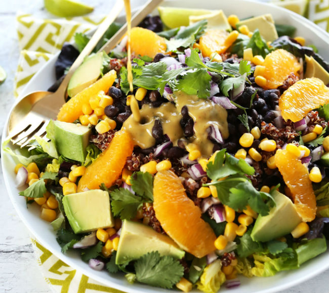 Mexican Quinoa Salad With Orange Lime Dressing