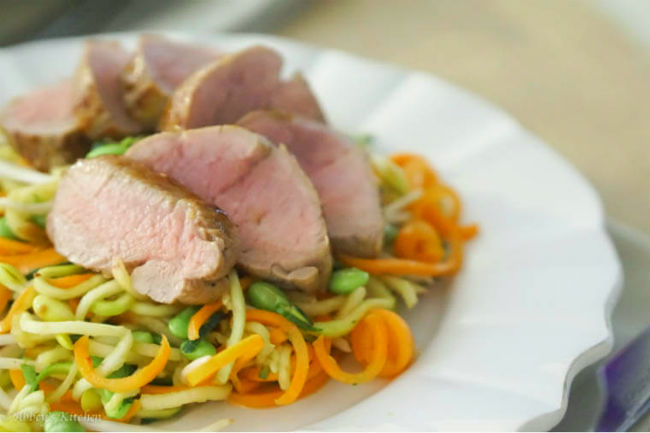 Zucchini Noodles Stir-Fry with Hoisin Asian Pork Tenderloin