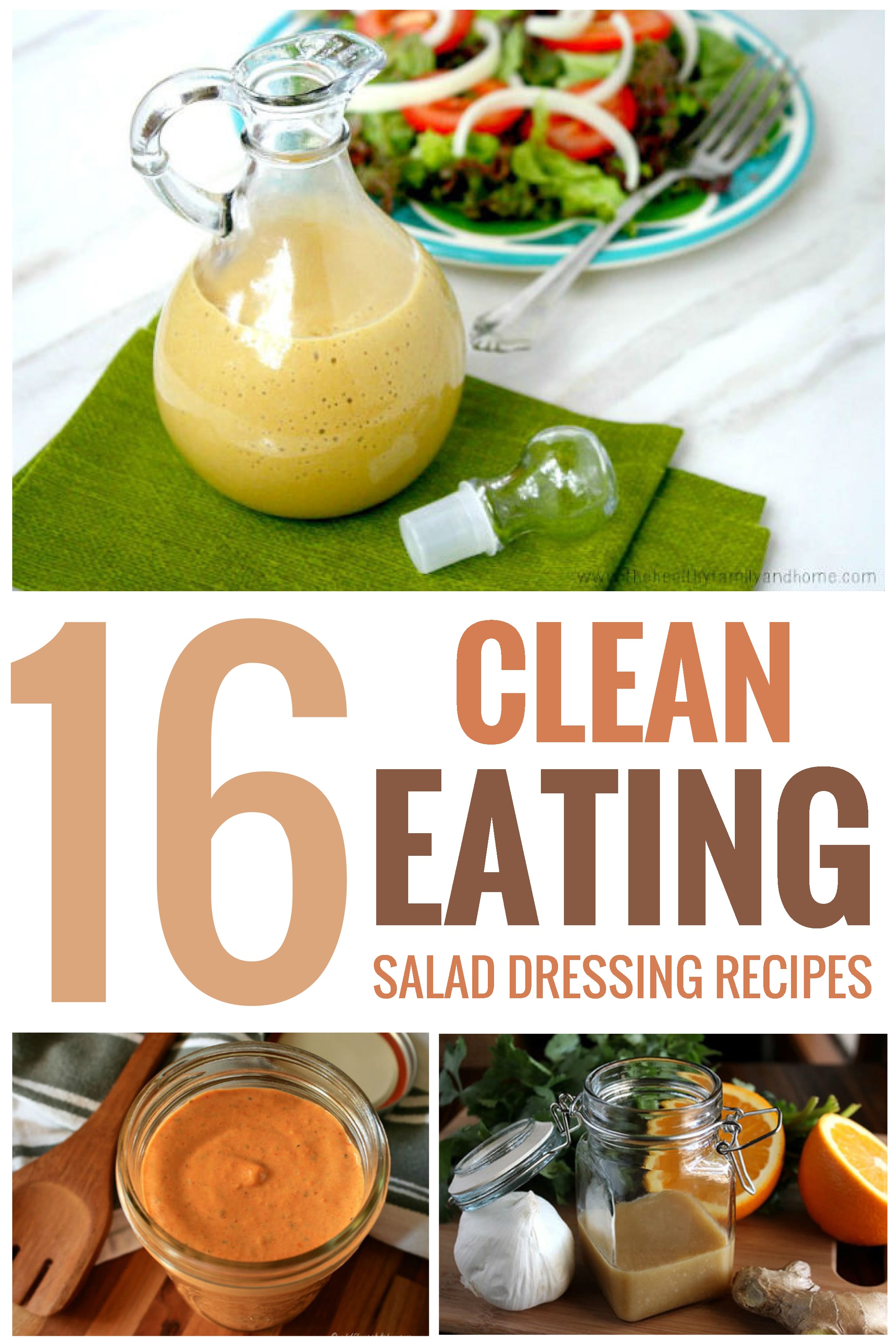 I love salads but finding healthy salad dressings can be a challenge. These healthy clean eating salad dressing recipes are just what I need to go with my favorite salads!