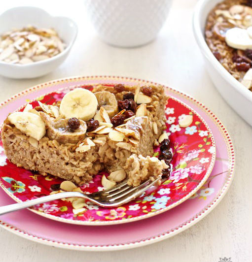 Roasted Banana Chai Baked Oatmeal