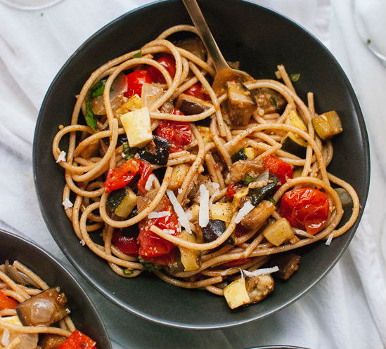 Roasted Ratatouille with Spaghetti