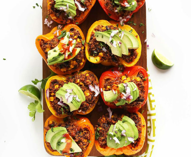 Spanish Quinoa Stuffed Peppers