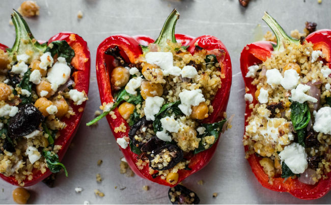 Vegetarian Greek Stuffed Peppers