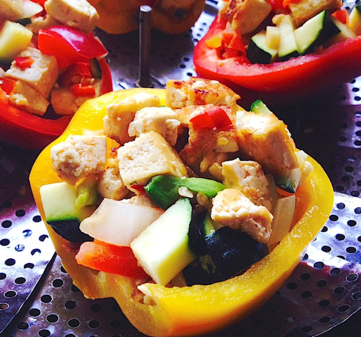 Tofu Veggie Stuffed Peppers