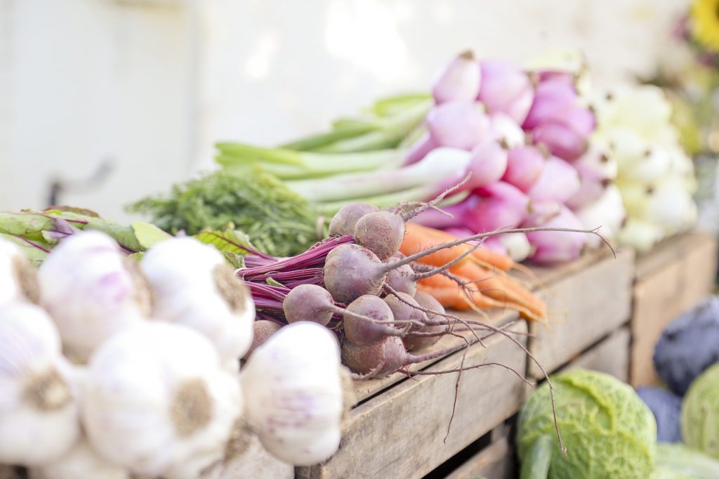 vegetables at a farmers market